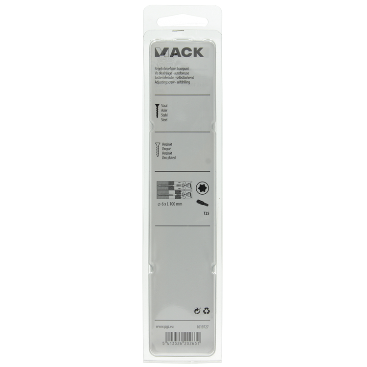 Mack 1019727 - tornillo de ajuste galvanizado 10 piezas 6 x 100 mm | 5 piezas