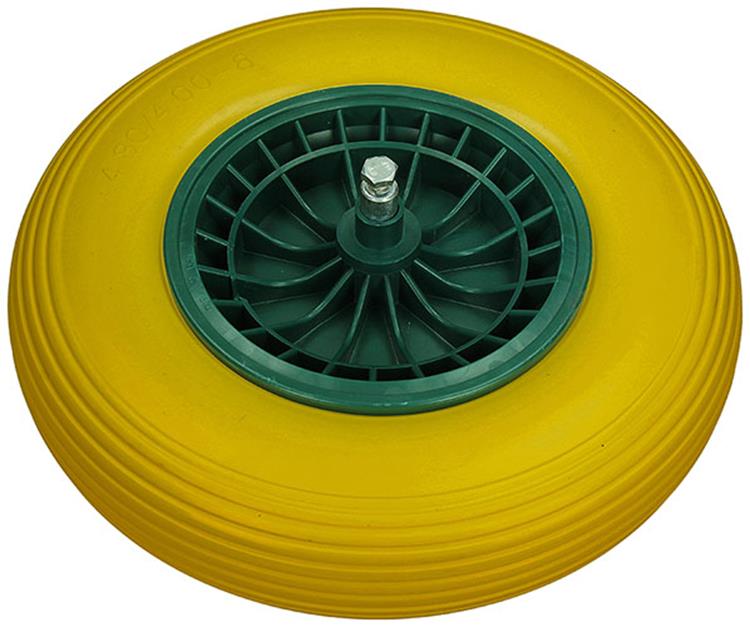 1039748 - rueda de carretilla antipinchazos ø 400 borde verde | 3 piezas