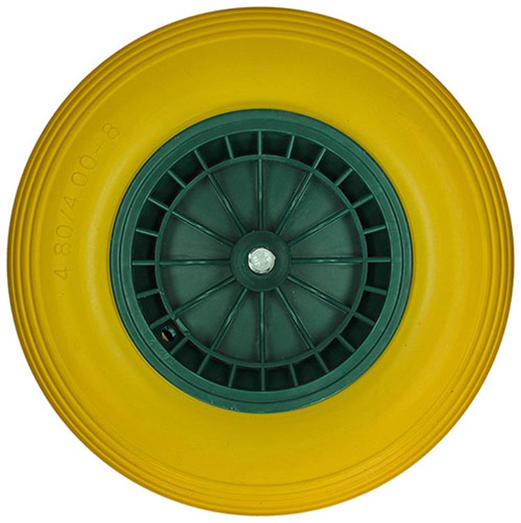 1039748 - rueda de carretilla antipinchazos ø 400 borde verde | 3 piezas