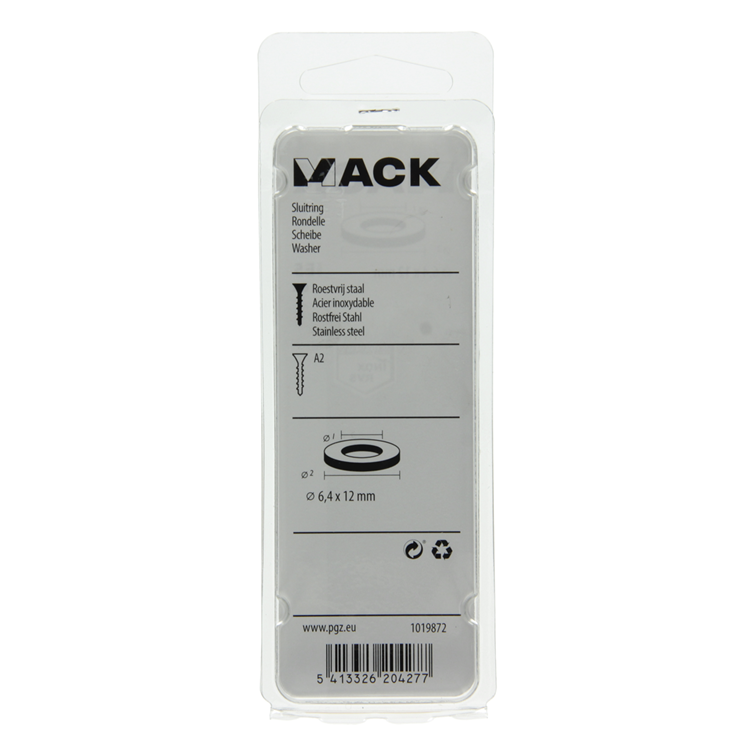 Mack 1019872 - arandela acero inoxidable a2 16 piezas m6 | 10 piezas