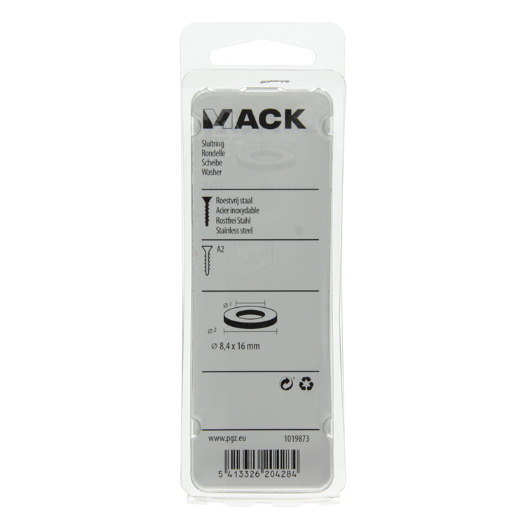 Mack 1019873 - arandela acero inoxidable a2 14 piezas m8 | 10 piezas