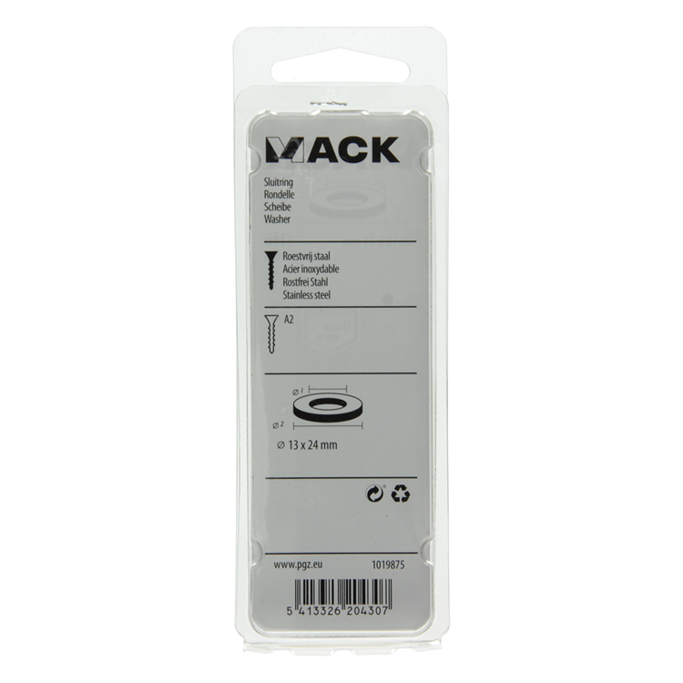 Mack 1019875 - arandela acero inoxidable a2 6 piezas m12 | 10 piezas