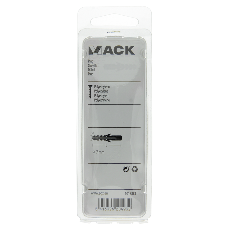 Mack 1017881 - tapón polietileno 20 piezas 7 mm | 5 piezas