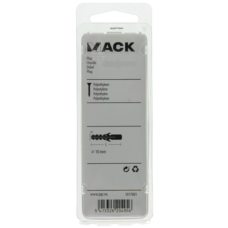 Mack 1017883 - tapón polietileno 8 piezas 10 mm | 5 piezas