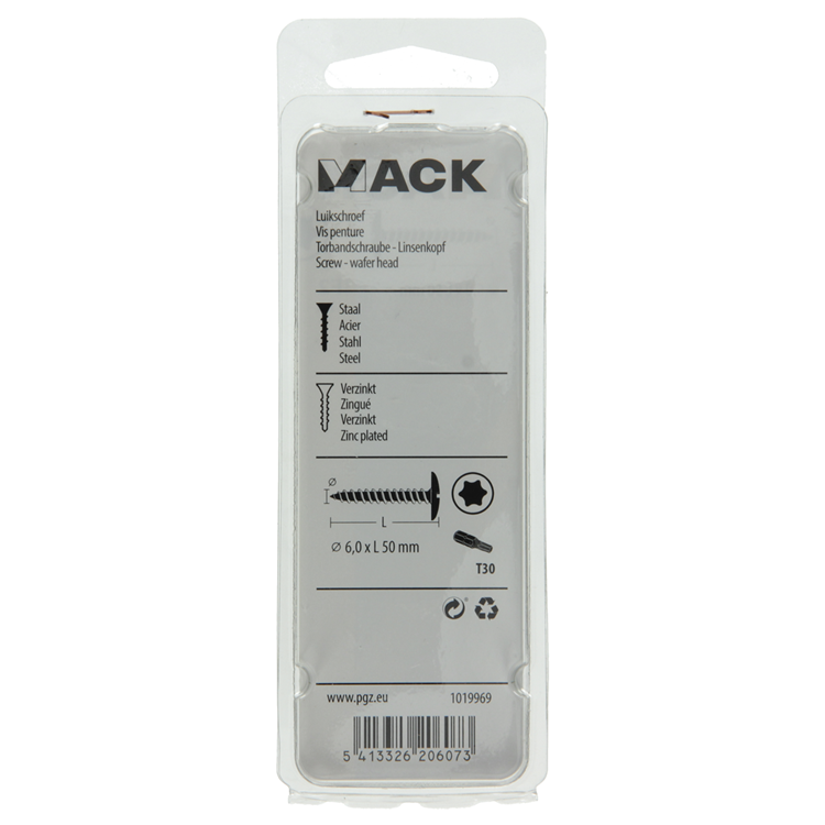 Mack 1019969 - tornillo de escotilla negro 6,0 x 50 mm 7 piezas | 5 piezas