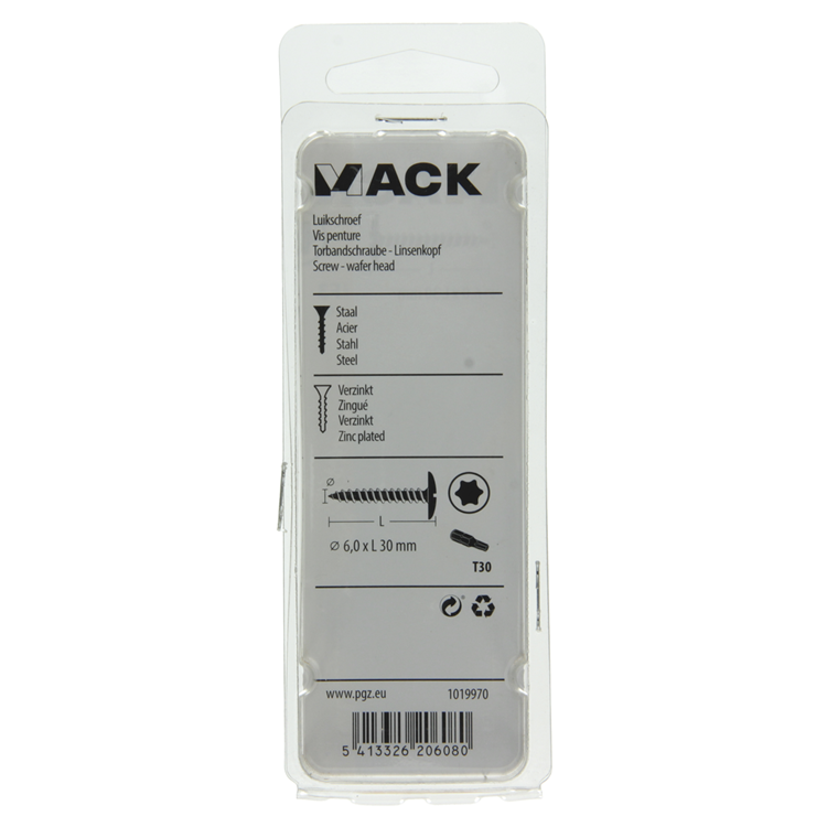 Mack 1019970 - tornillo de escotilla amarillo galvanizado 6,0 x 30 mm 10 piezas | 5 piezas