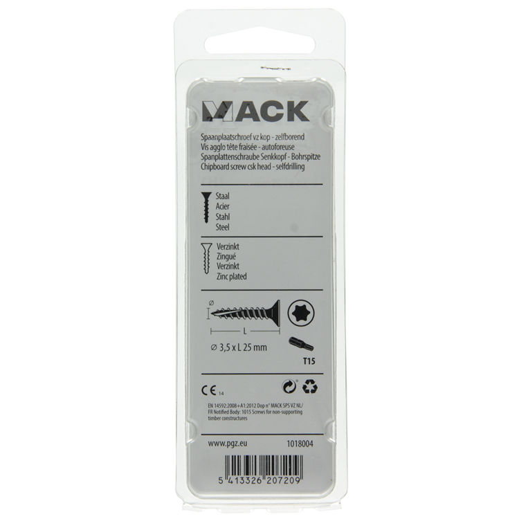 Mack 1018004 - spainplschr.vzkop-automontaje chapado en amarillo 85 piezas 3,5 x 25 mm | 5 piezas
