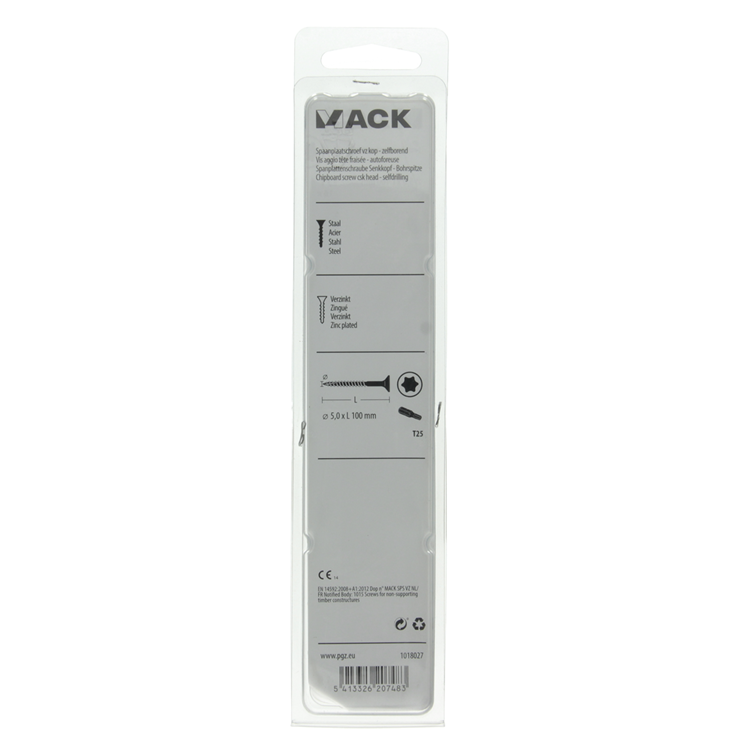 Mack 1018027 - spainplschr.vzkop-automontaje chapado en amarillo 16 piezas 5,0 x 100 mm | 5 piezas