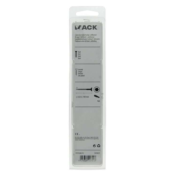Mack 1018029 - spainplschr.vzkop-automontaje chapado en amarillo 14 piezas 6,0 x 100 mm | 5 piezas