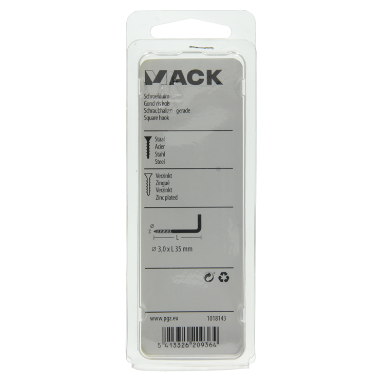 Mack 1018143 - tornillo pulgar acero galvanizado 48 piezas 3,0 x 35 mm | 5 piezas