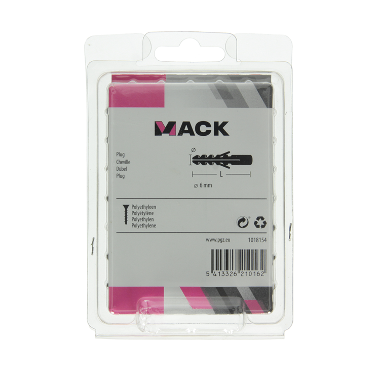 Mack 1018154 - tapón polietileno 100uds 6mm | 5 piezas