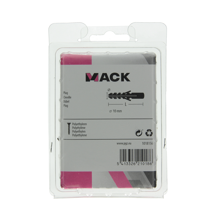 Mack 1018156 - tapón polietileno 50 uds 10mm | 3 piezas