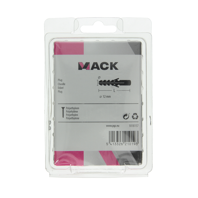 Mack 1018157 - tapón polietileno 25 piezas 12mm | 3 piezas