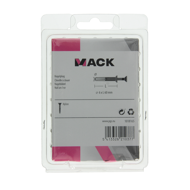 Mack 1018165 - taco clavo de nylon poliamida 35 piezas 6 x 60 mm | 3 piezas