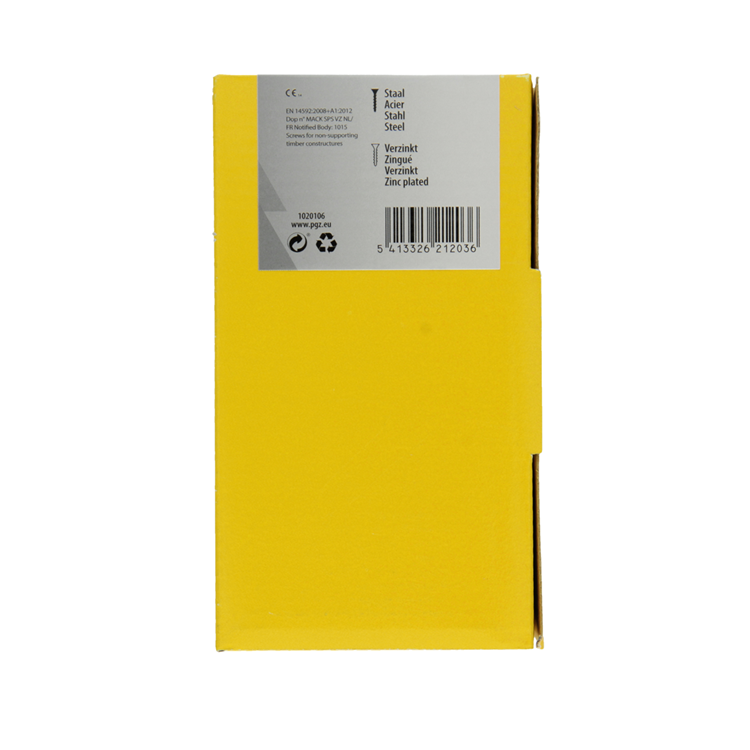 Mack 1020106 - tornillo para aglomerado con cabeza amarilla con 200 piezas 4,5 x 50 mm | 2 piezas