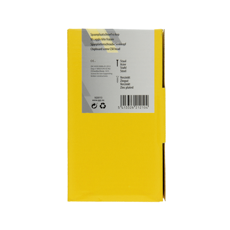 Mack 1020113 - tornillo para aglomerado con cabeza amarilla con 200 piezas 5,0 x 40 mm | 3 piezas