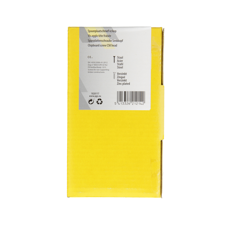Mack 1020117 - tornillo para aglomerado con cabeza amarillo vz 100 uds 5,0 x 70 mm | 3 piezas
