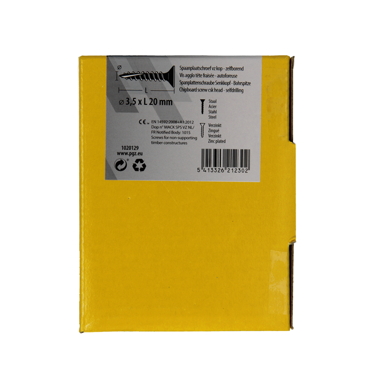 Mack 1020129 - tornillo para aglomerado vz kp-autorroscantegvz 200ud 3,5 x 20 mm | 5 piezas