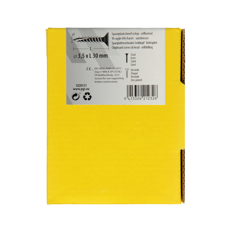 Mack 1020131 - tornillo aglomerado vz kp-autoblocantegvz 200uds 3,5 x 30 mm | 5 piezas