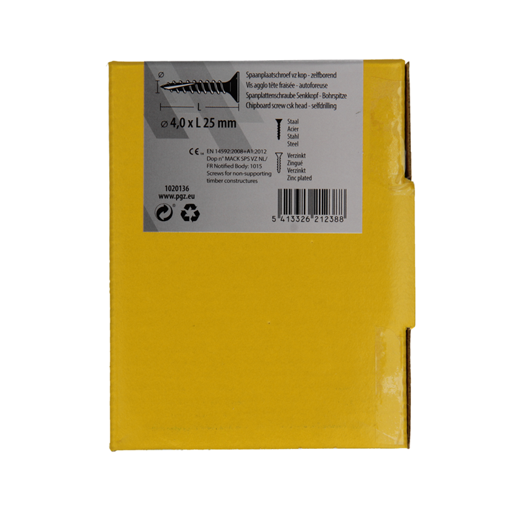 Mack 1020136 - tornillo para aglomerado vz kp-autoperforantegvz 200ud 4,0 x 25 mm | 5 piezas