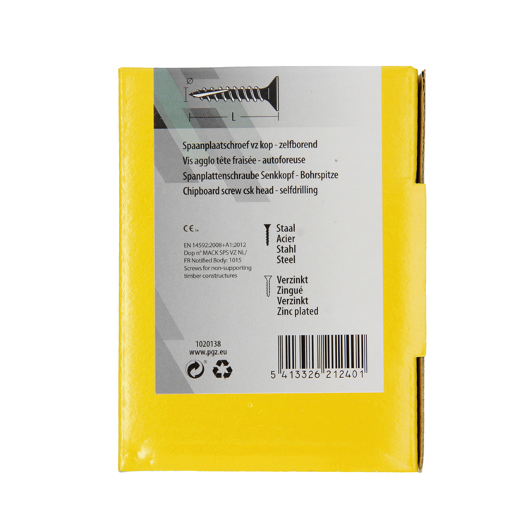 Mack 1020138 - tornillo para aglomerado vz kp-autorroscantegvz 200ud 4,0 x 35 mm | 5 piezas