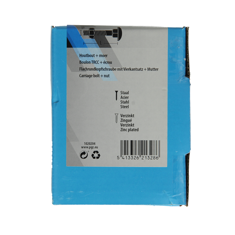 Mack 1020204 - perno para madera + tuerca galvanizada 25 stm8 x 30 mm | 5 piezas