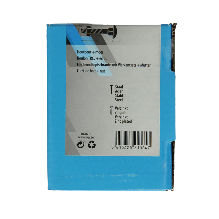 Mack 1020210 - perno madera + tuerca galvanizada 12 stm8 x 100 mm | 5 piezas