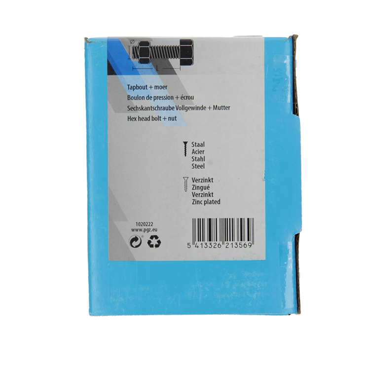Mack 1020222 - perno macho + tuerca galvanizado 16 piezas m8 x 60 mm | 5 piezas
