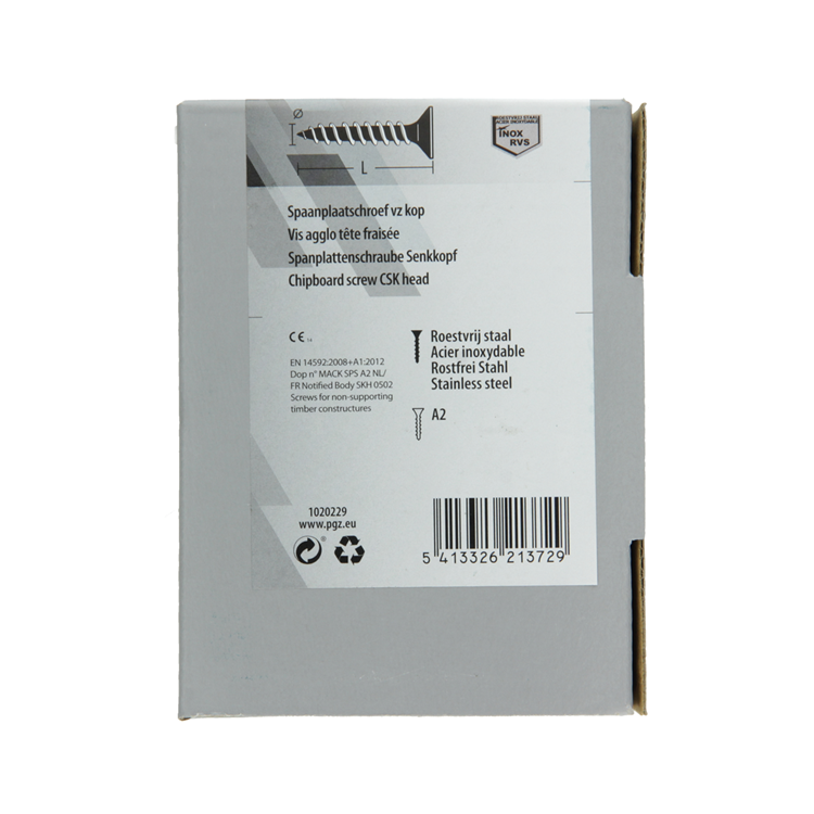 Mack 1020229 - tornillo aglomerado cabeza vz acero inoxidable a2 200 uds 3,5 x 35 mm | 2 piezas