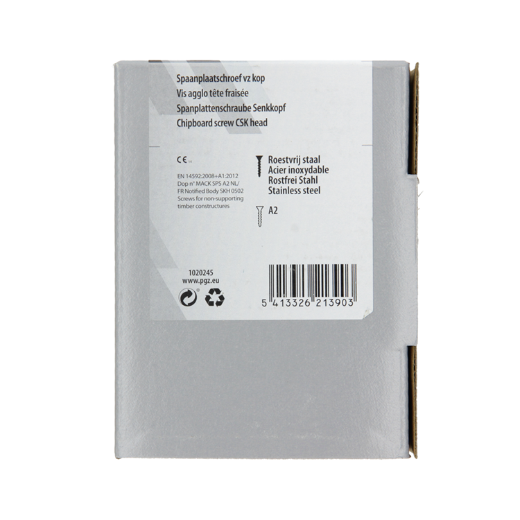 Mack 1020245 - tornillo aglomerado cabeza vz acero inoxidable a2 100 uds 5,0 x 50 mm | 2 piezas
