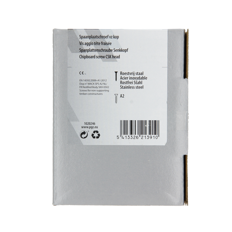 Mack 1020246 - tornillo aglomerado cabeza vz acero inoxidable a2 100 uds 5,0 x 60 mm | 2 piezas