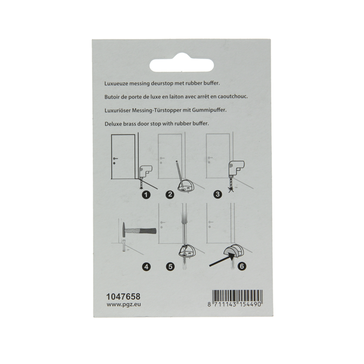 Mack 1047658 - deurstop halvemaan messing ø 44 mm 1 st pc | 6 stuks