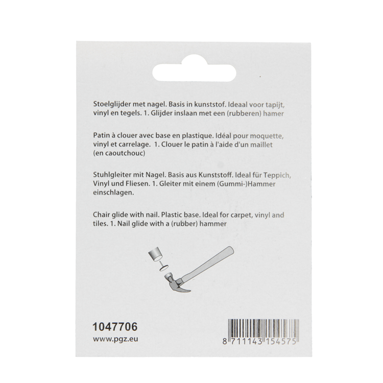 Mack 1047706 - fermasedia chiodo plastica bianco ø 19 mm 12 pz | 6 pezzi