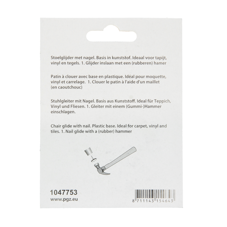 Mack 1047753 - chiodo scorrevole per sedia plastica bianco ø 28 mm 4 pz | 6 pezzi