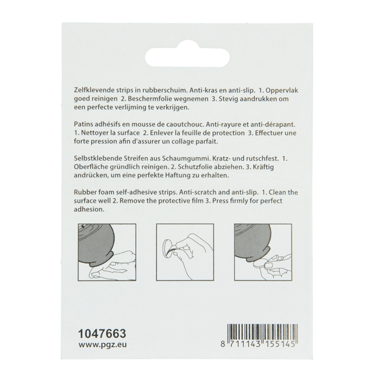 Mack 1047663 - striscia di gomma autoadesiva nera ø 19 mm 12 pz | 12 pezzi