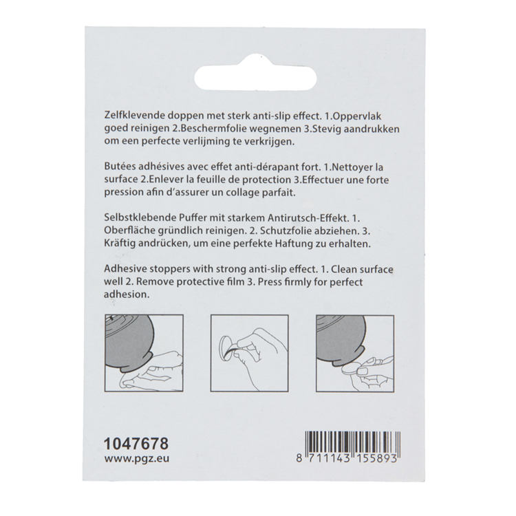 Mack 1047678 - anti-slip stootdop transparant ø 20 mm 4 st pcs | 12 stuks