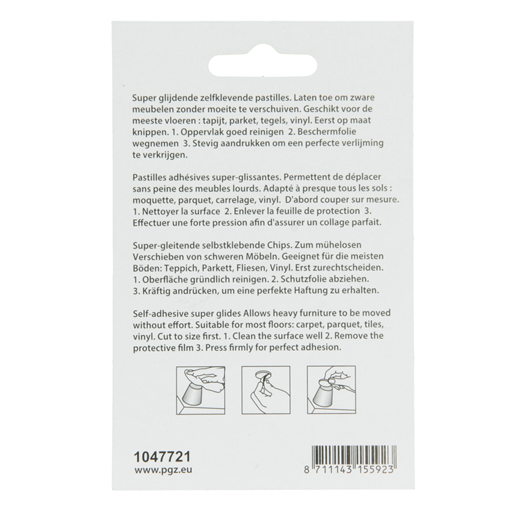 Mack 1047721 - pastiglia super scorrevole autoadesiva grigia ø 50 mm 4 pz | 6 pezzi