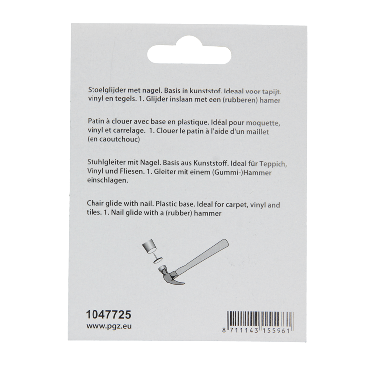 Mack 1047725 - chiodo scorrevole per sedia plastica bianco ø 25 mm 8 pz | 6 pezzi
