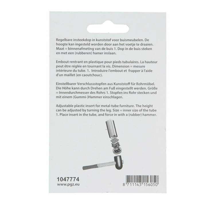 Mack 1047774 - tappo tappo regolabile nero 25 x 25 mm 2 pz | 6 pezzi