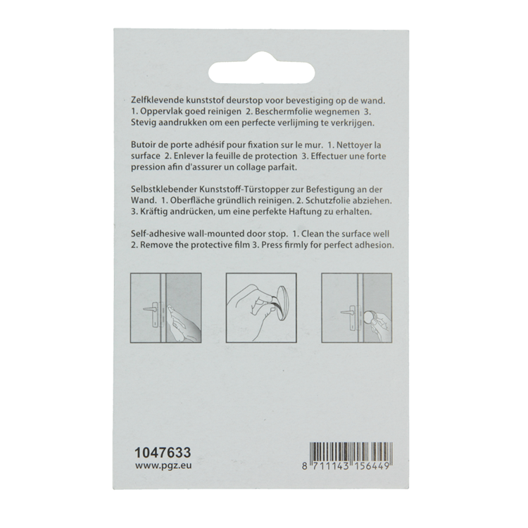 Mack 1047633 - fermaporta autoadesivo bianco ø 60 mm 2 pz | 6 pezzi