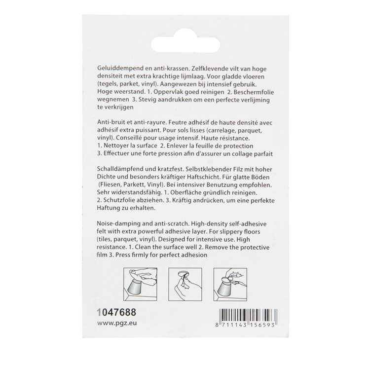 Mack 1047688 - superfeltro autoadesivo beige 25 x 25 mm 12 pz | 12 pezzi