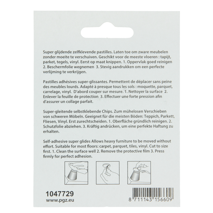 Mack 1047729 - pastiglia super scorrevole autoadesiva grigia ø 30 mm 4 pz | 12 pezzi