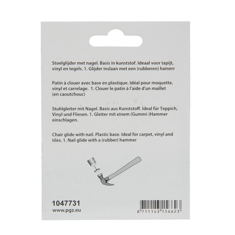 Mack 1047731 - stoelglijder met nagel vilt bruin ø 28 mm 4 st pcs | 6 stuks