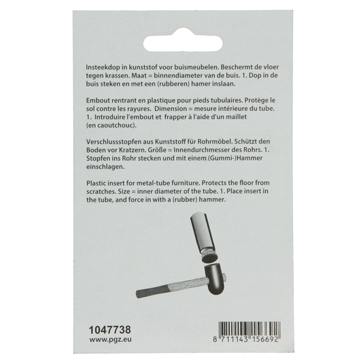Mack 1047738 - tappo in plastica nero 25 x 25 mm 4 pz | 6 pezzi