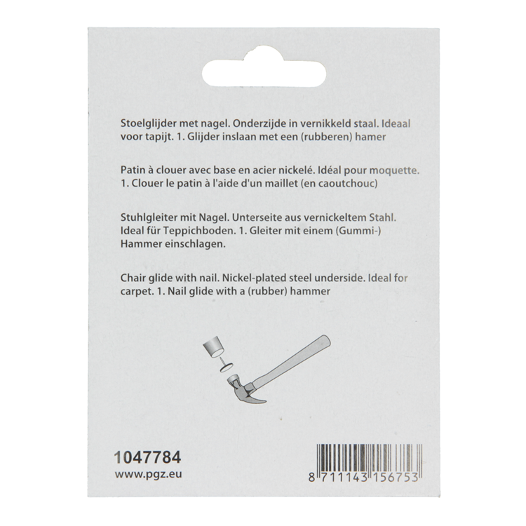 Mack 1047784 - puntale per sedia chiodo metallo cromato ø 18 mm 8 pz | 6 pezzi