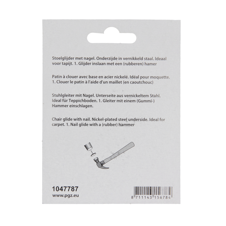 Mack 1047787 - puntale per sedia chiodo metallo cromato ø 30 mm 4 pz | 6 pezzi