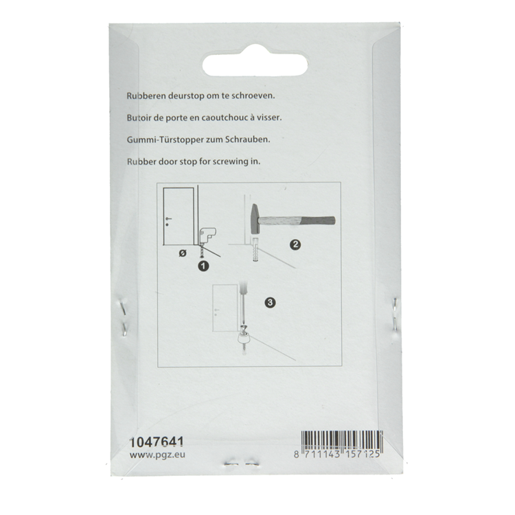Mack 1047641 - gomma fermaporta + vite grigia 40 x 75 mm 2 pz | 6 pezzi