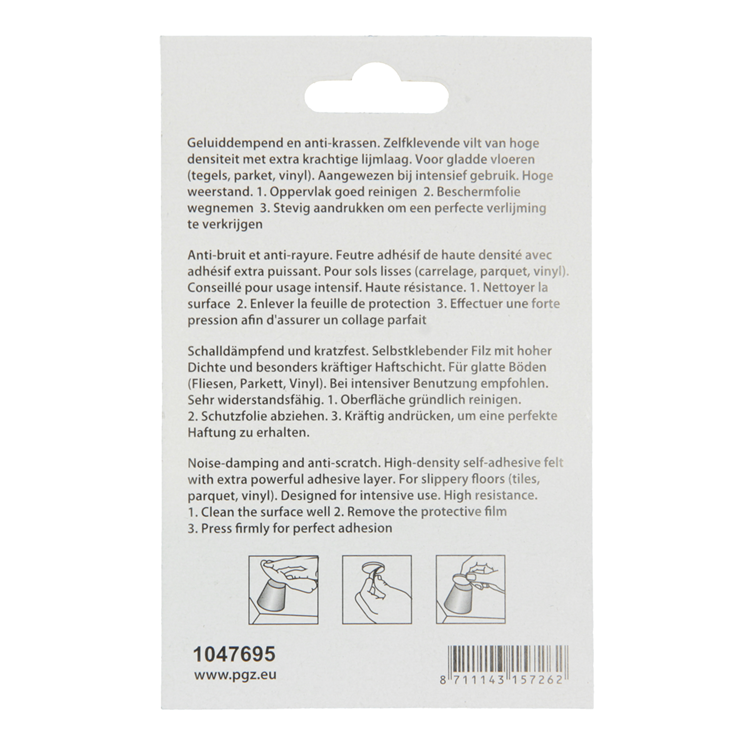 Mack 1047695 - pastiglia in feltro autoadesiva marrone 25 x 25 mm 12 pz | 12 pezzi