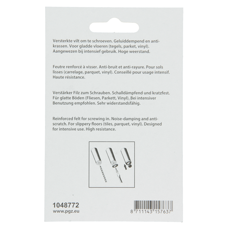 Mack 1048772 - feltro rinforzato + vite marrone ø 50 mm 4 pz | 6 pezzi