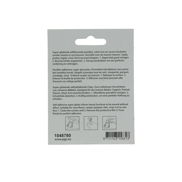 Mack 1048780 - pastiglia super scorrevole autoadesiva marrone ø 30 mm 4 pz | 12 pezzi